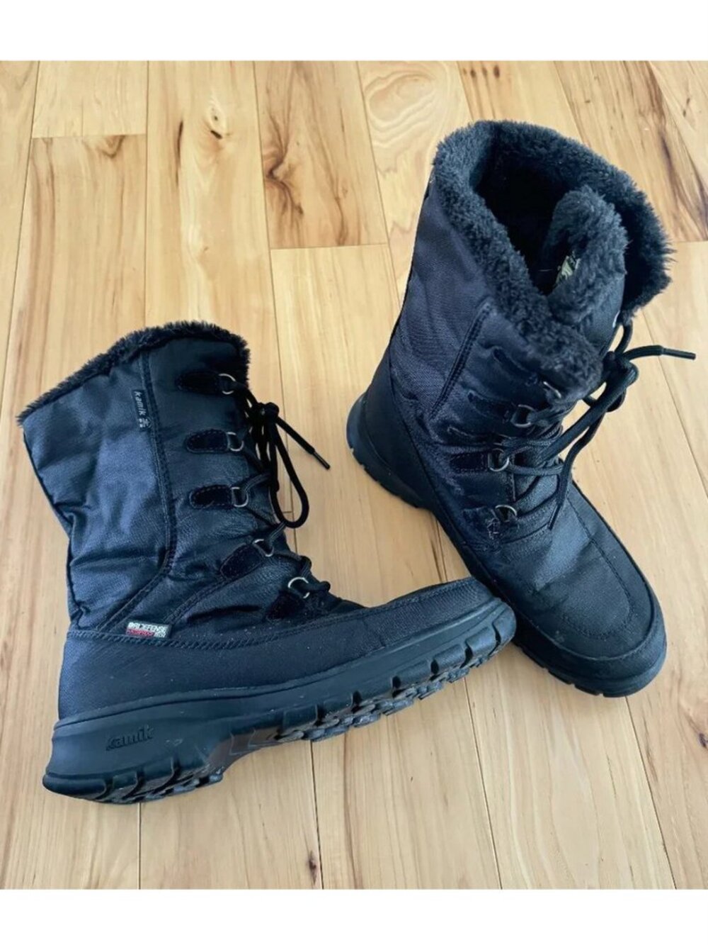 Kamik Black Winter Boots Brooklyn Waterproof Lace 8